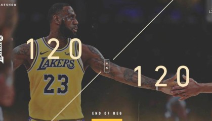  詹姆斯三双助湖人险胜马刺  